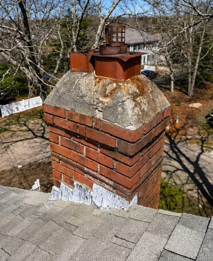 Chimney and vent services project before service